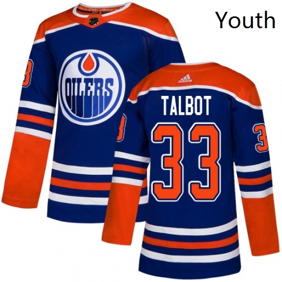 Youth Adidas Edmonton Oilers 33 Cam Talbot Authentic Royal Blue Alternate NHL Jersey